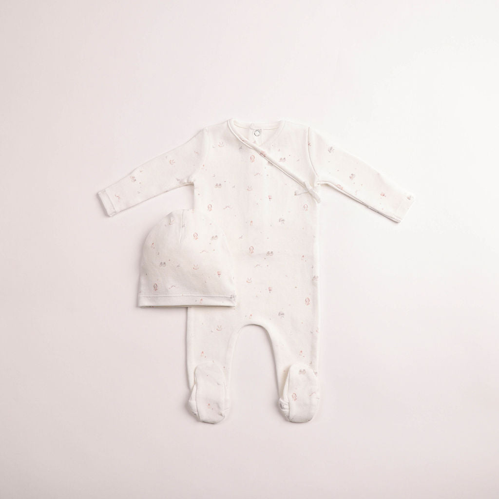 All Things Baby Printed Footie - chalk-white-girls