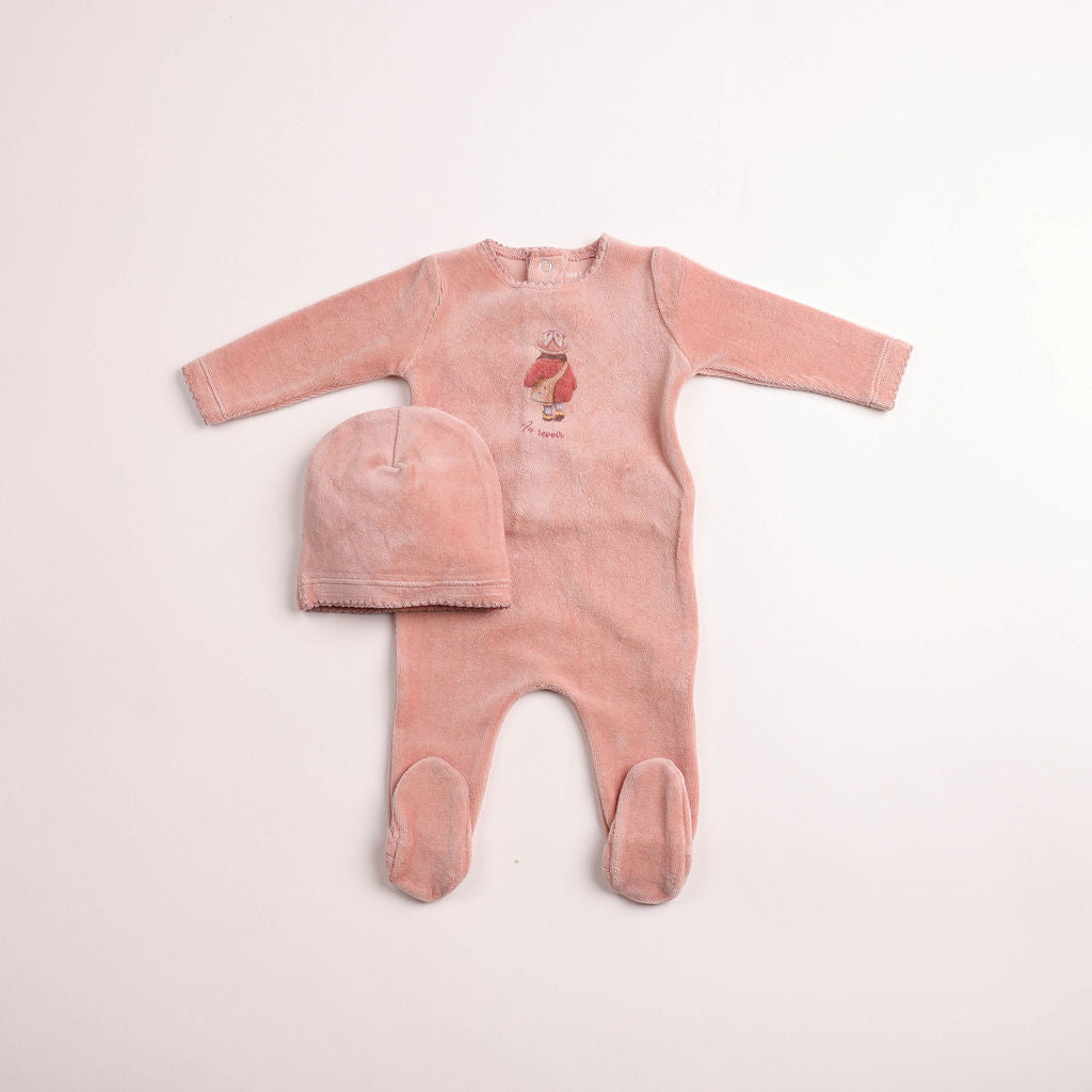 Au Revoir Footie - satin-pink