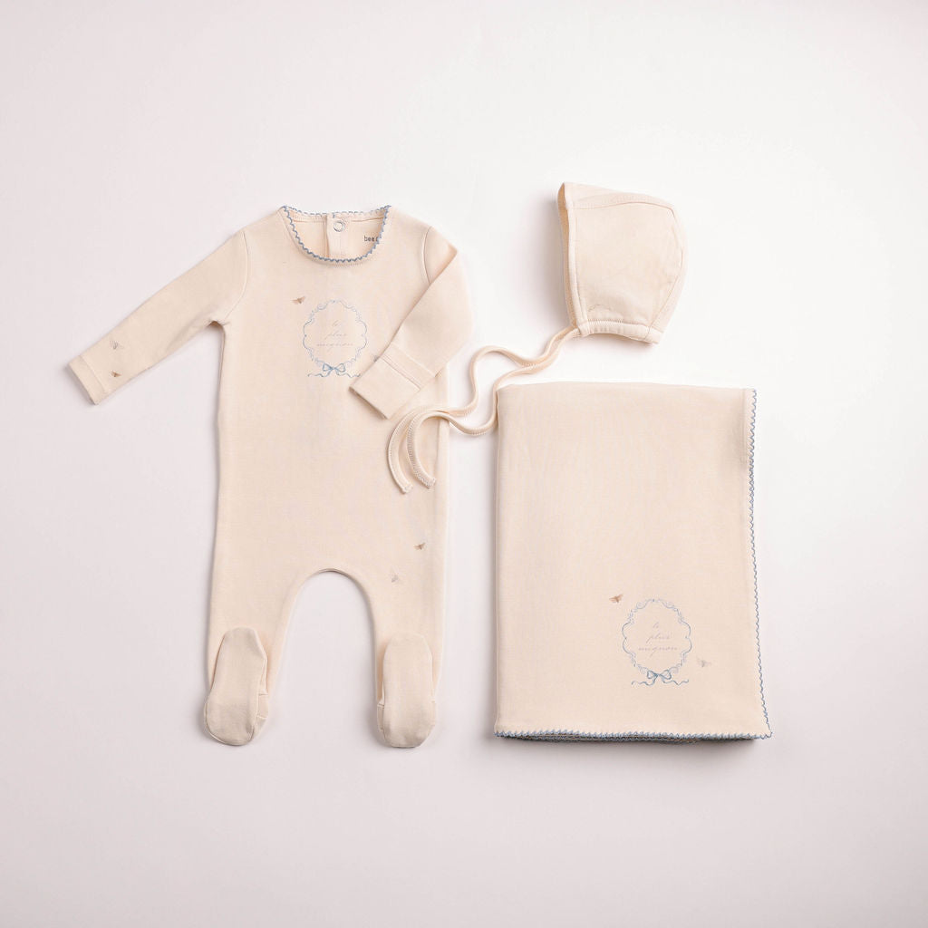 Botanical Crest Footie - Cream Boys