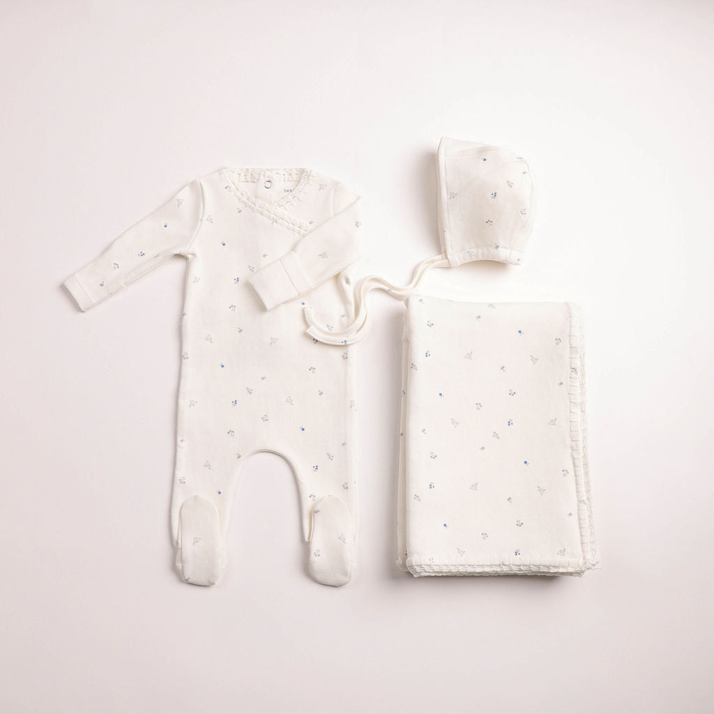 Boutique Delicata Floral Footie - Linen Boys