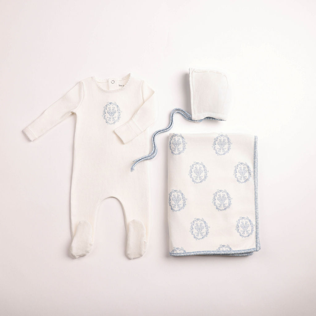 Butterfly Motif Footie - chalk-white-boys