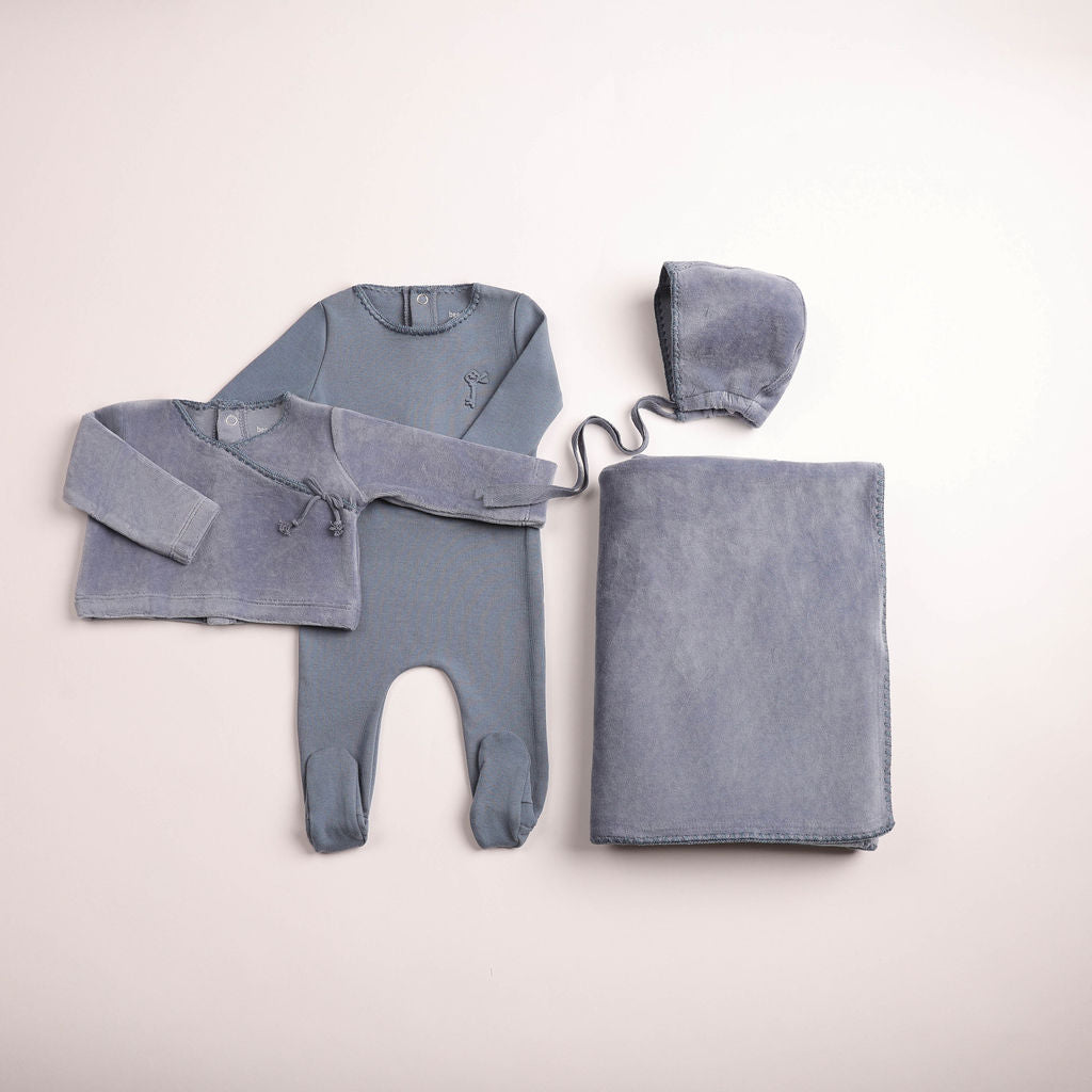 Classic Stitch Wrap Two Piece - blue-haze