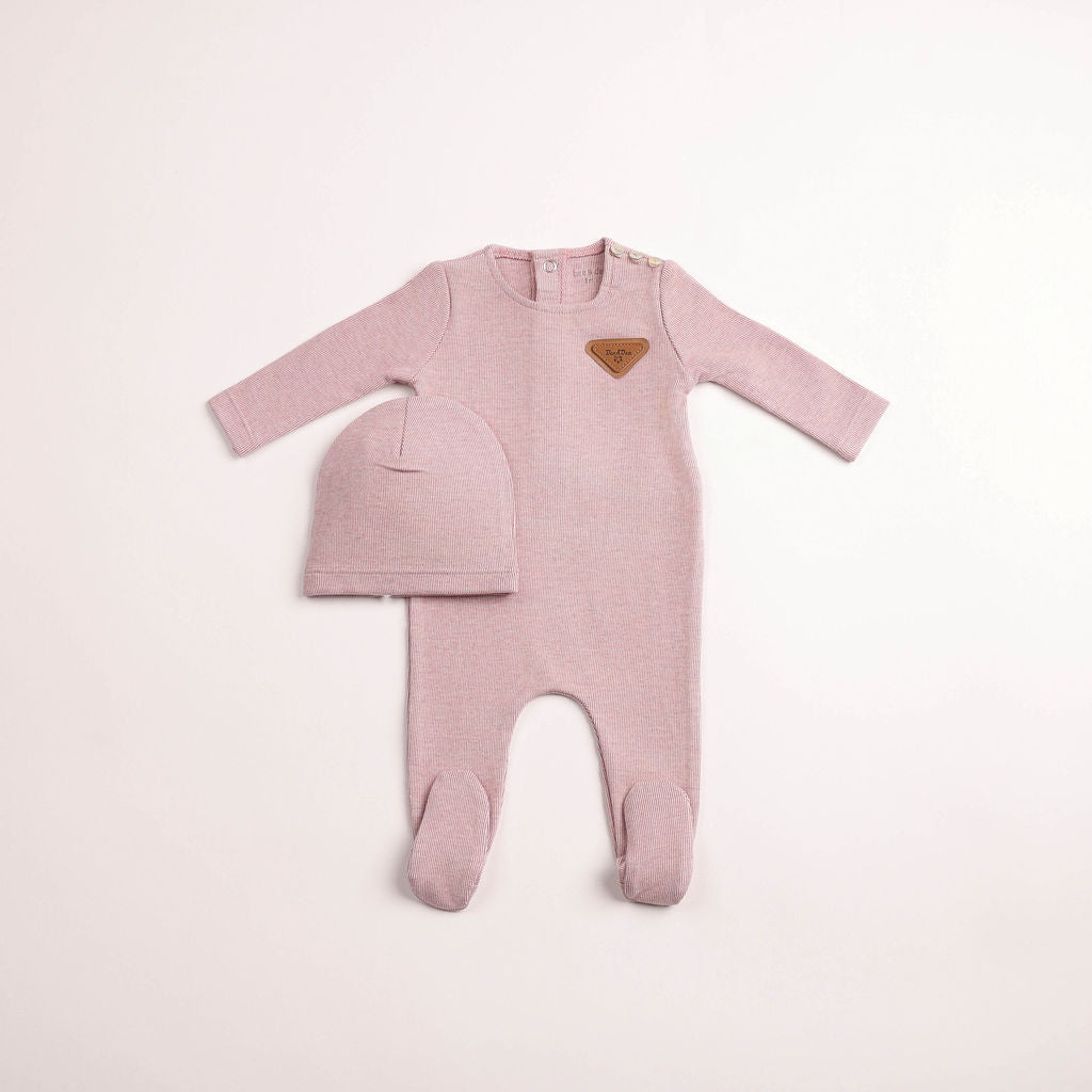 Cozy Cotton Footie - cranberry