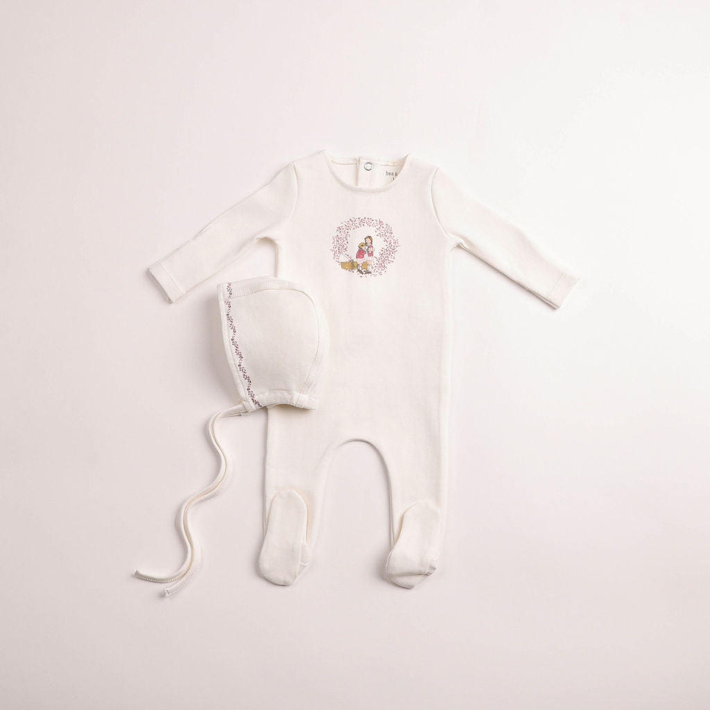 Cradle Scene Footie - chalk-white-girls