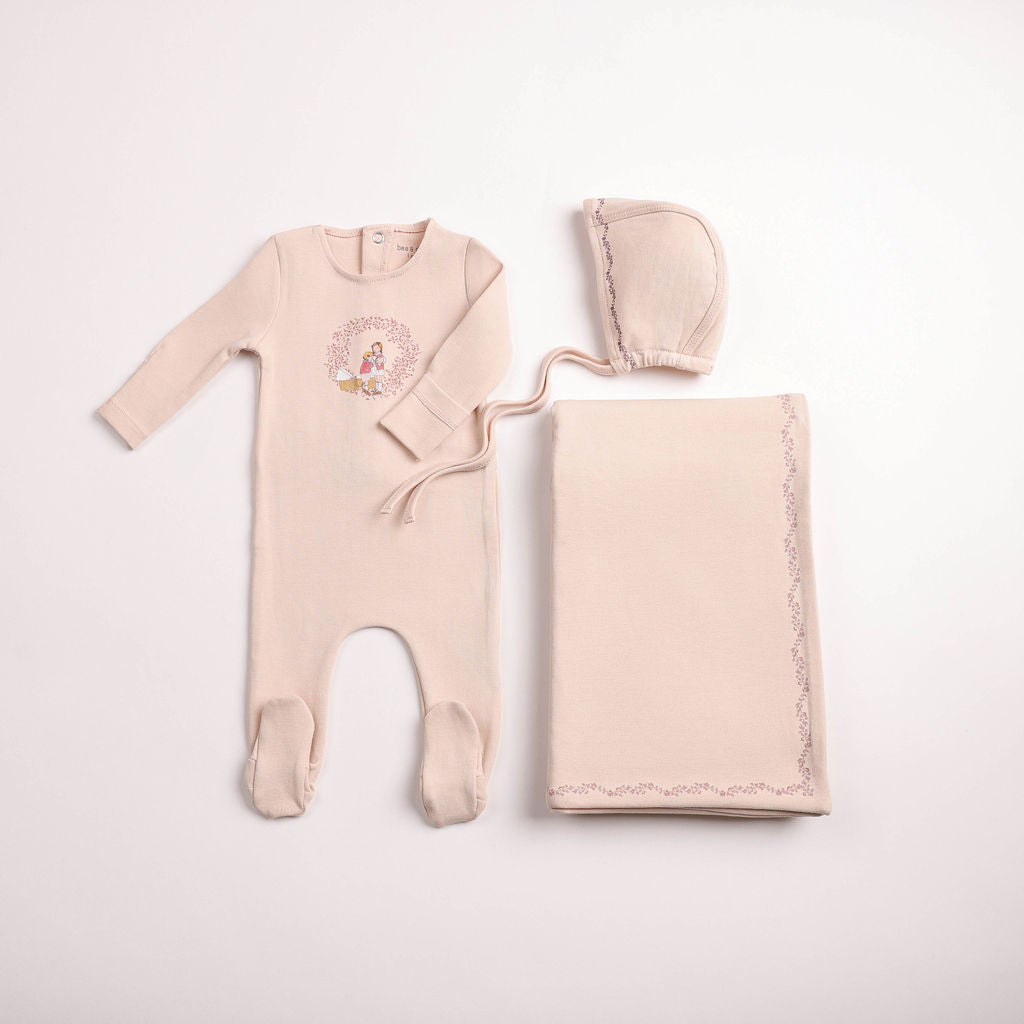 Cradle Scene Footie - champagne-pink