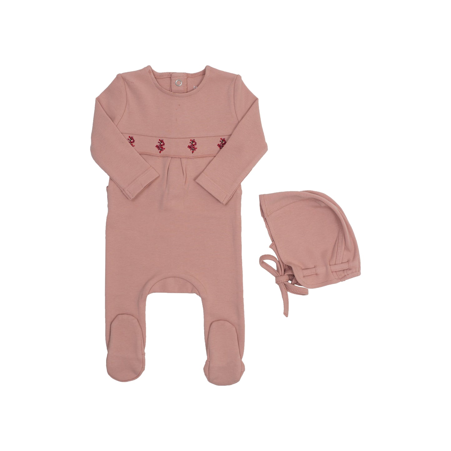 Embroidered Gather Footie