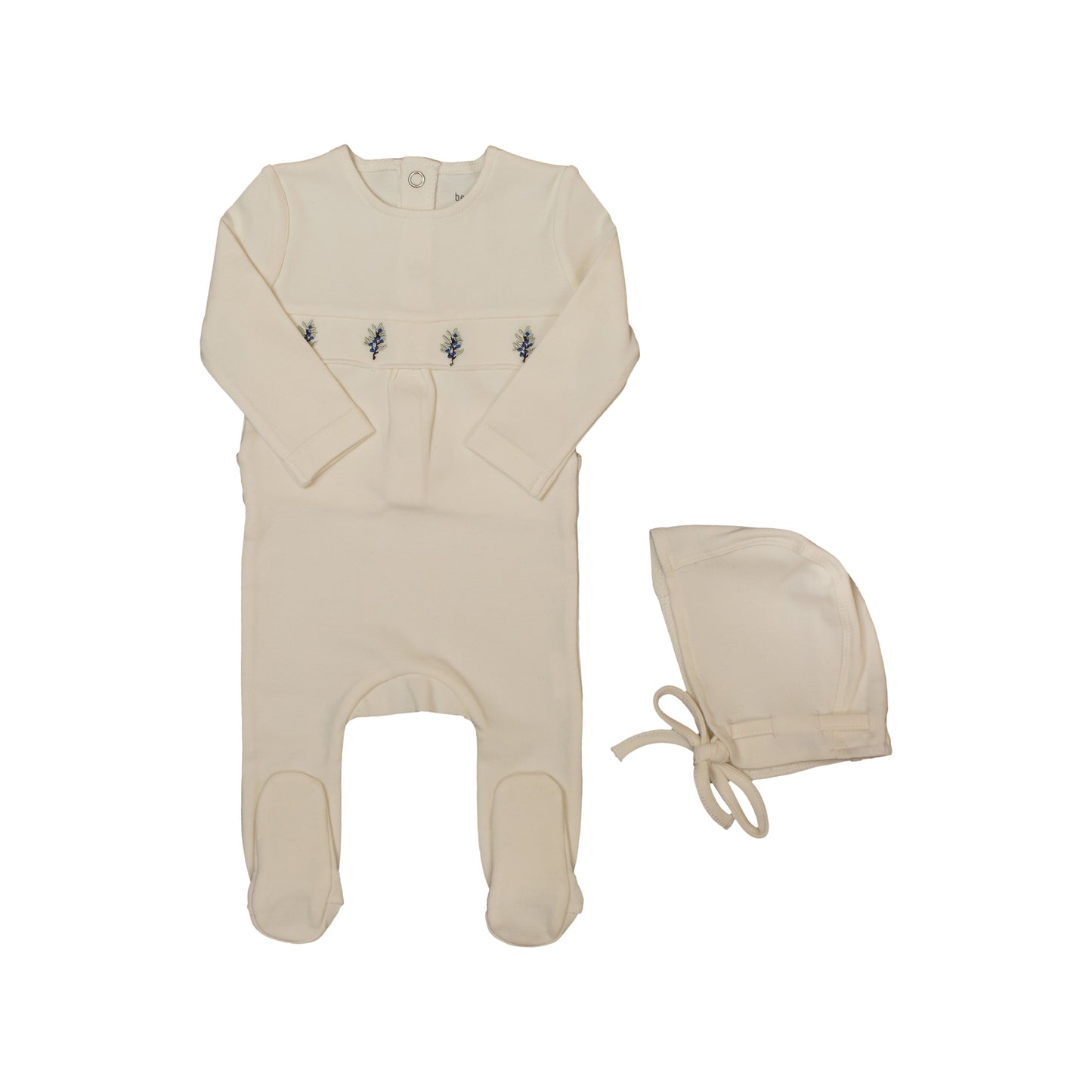 Embroidered Gather Footie