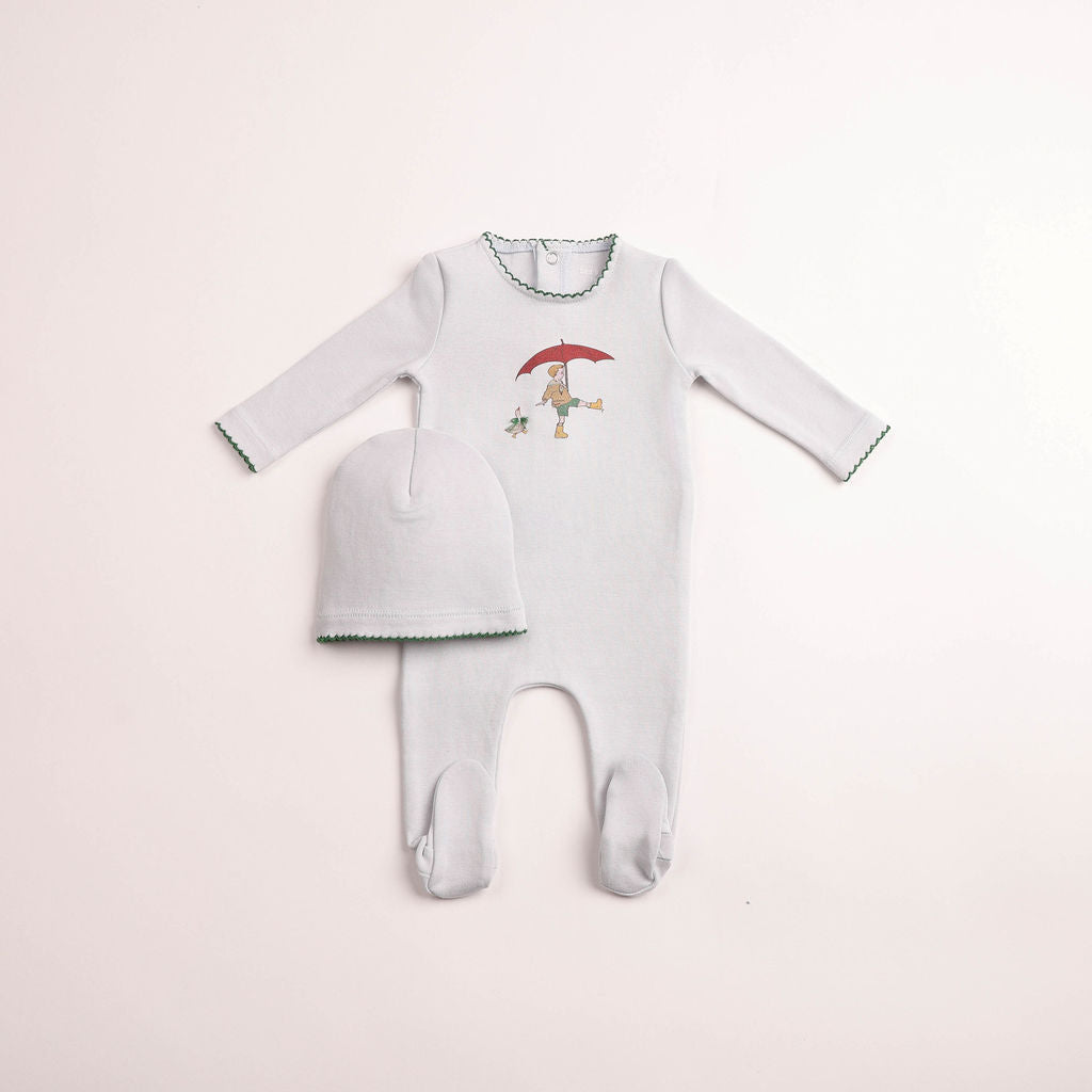 Kids in Sketch Footie - crisp-blue