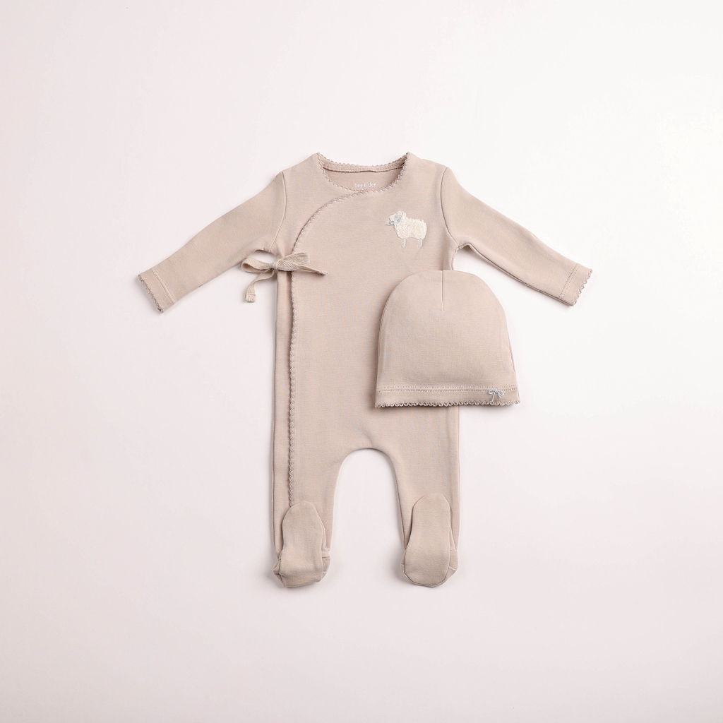 Little Lamb Footie - coffee