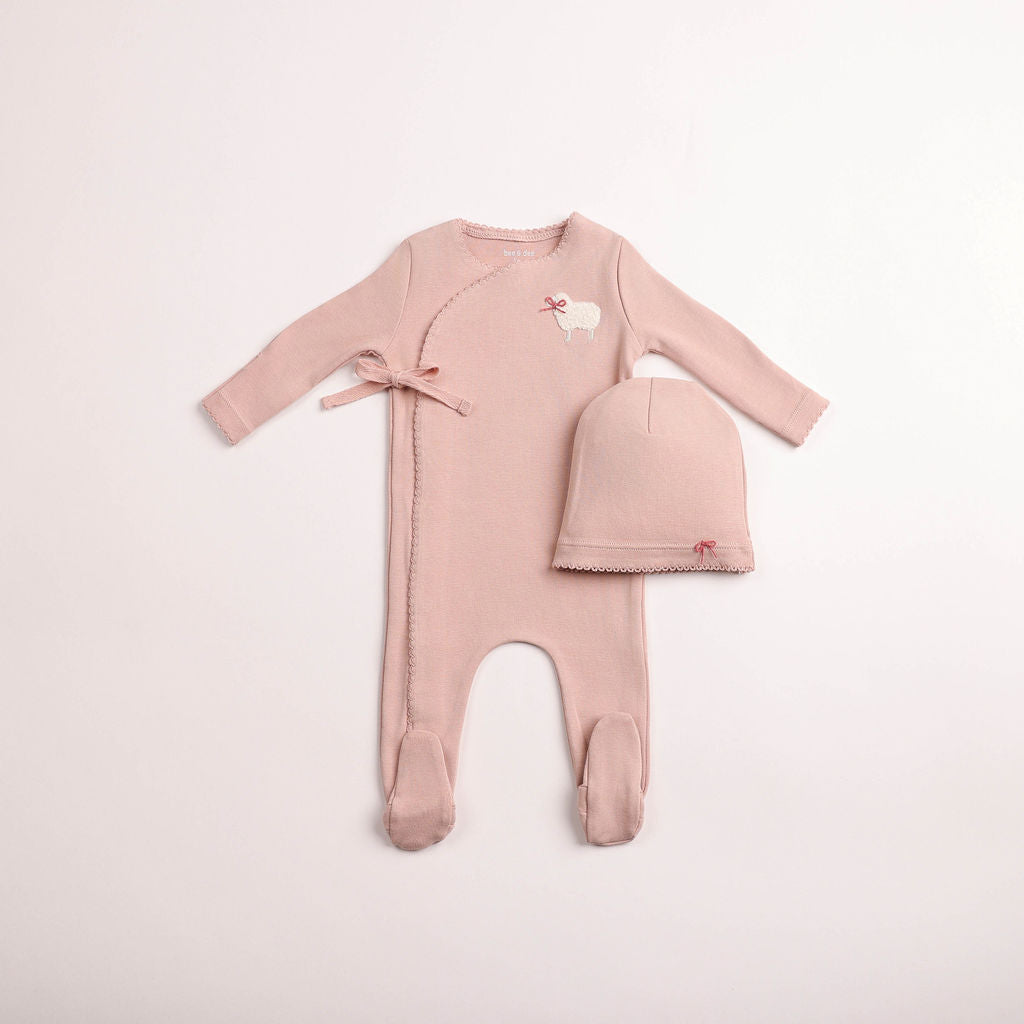 Little Lamb Footie - pink