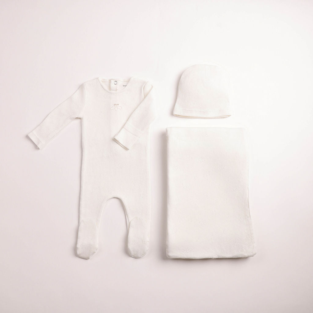 Little Wings Pointelle Footie - chalk-white-boys