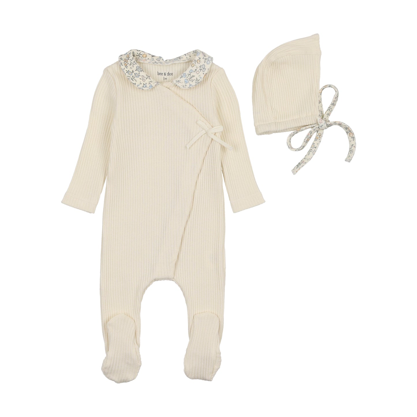 Organic Ditsy Collar Wrap Footie