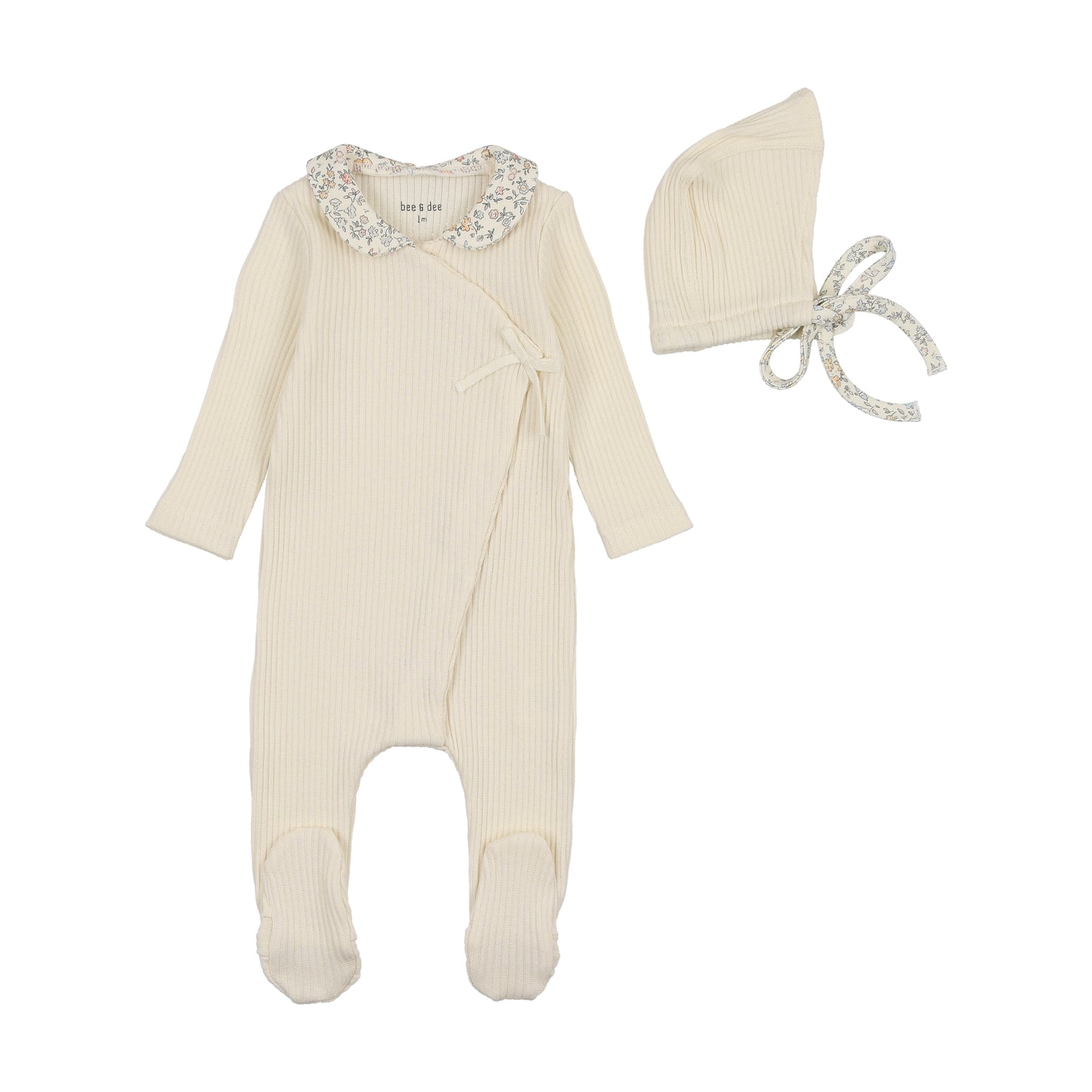 Organic Ditsy Collar Wrap Footie