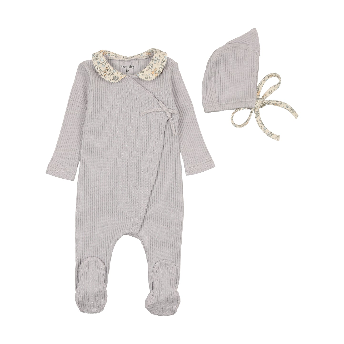 Organic Ditsy Collar Wrap Footie