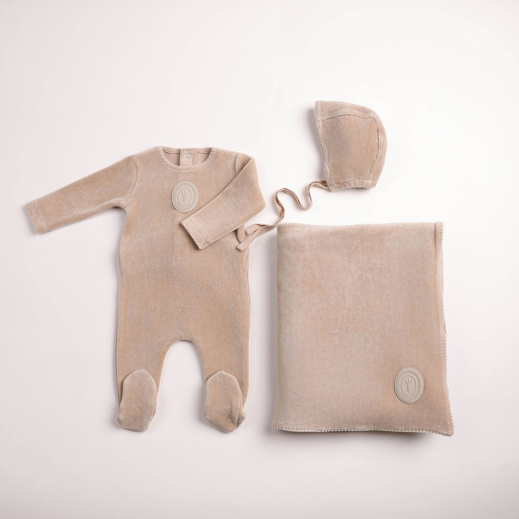 Plaquette Velour Footie - flint-grey