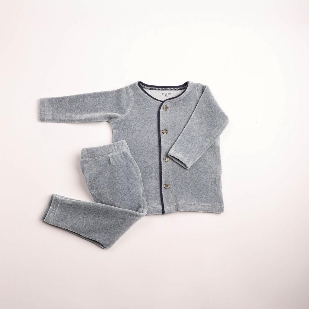 Prim Trim Velour Loungewear - blue
