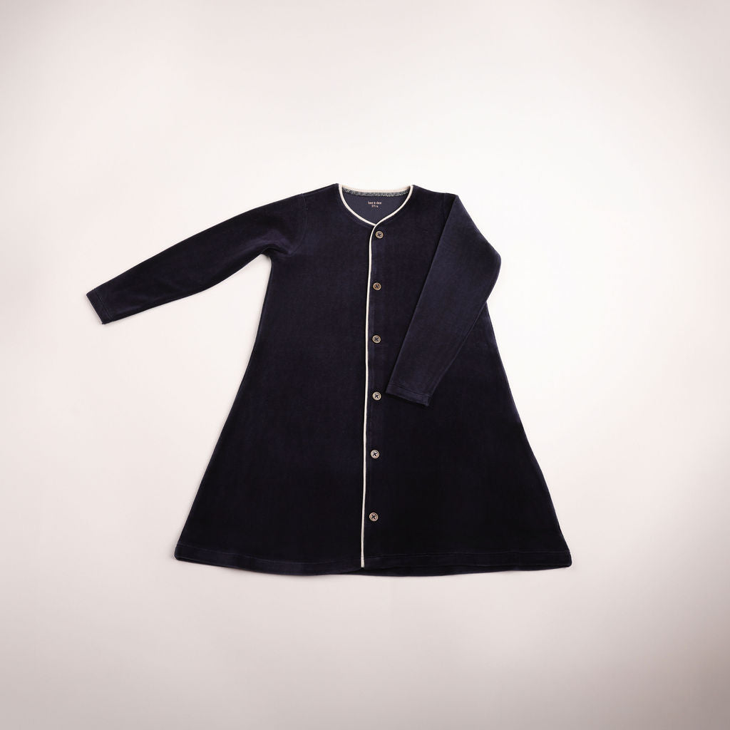 Prim Trim Velour Nightgown - captain-blue