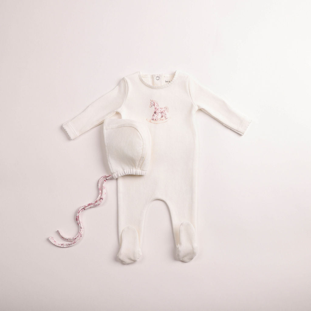 Rocking Horse Footie - chalk-white-girls