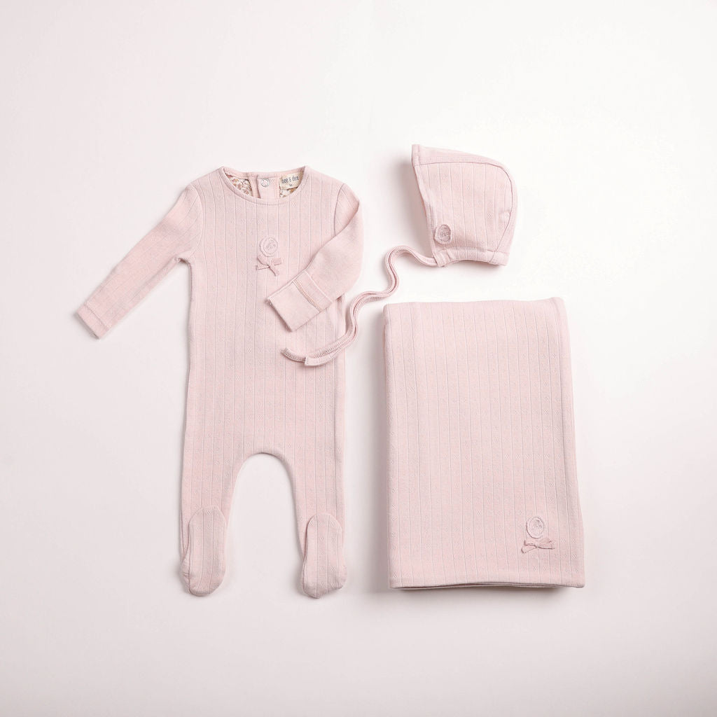 Sweet Classic Pointelle Footie - hushed-pink