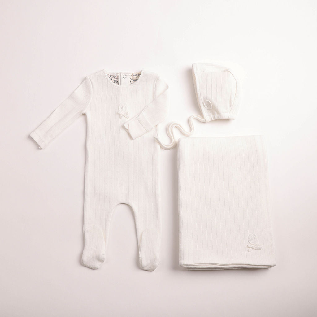 Sweet Classic Pointelle Footie - linen-boys