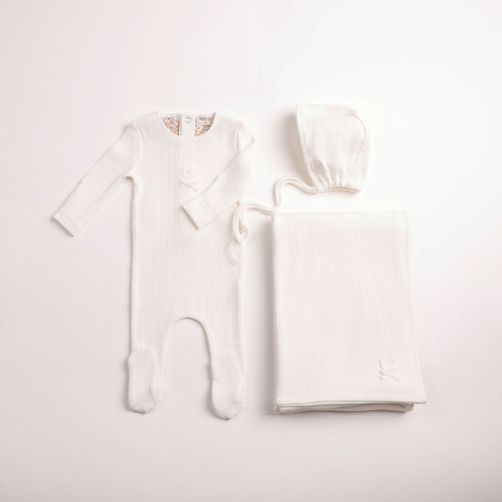 Sweet Classic Pointelle Footie - linen-girls