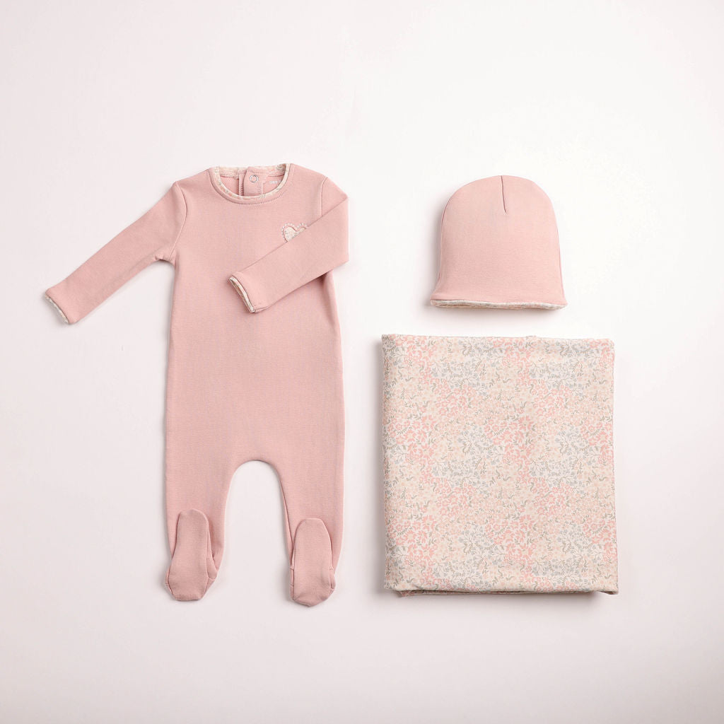 Sweet Cutout Footie - Tea Rose