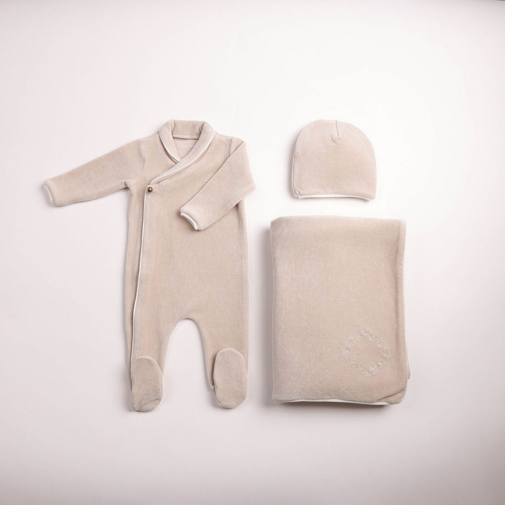 Timeless Classic velour Footie - flint-grey