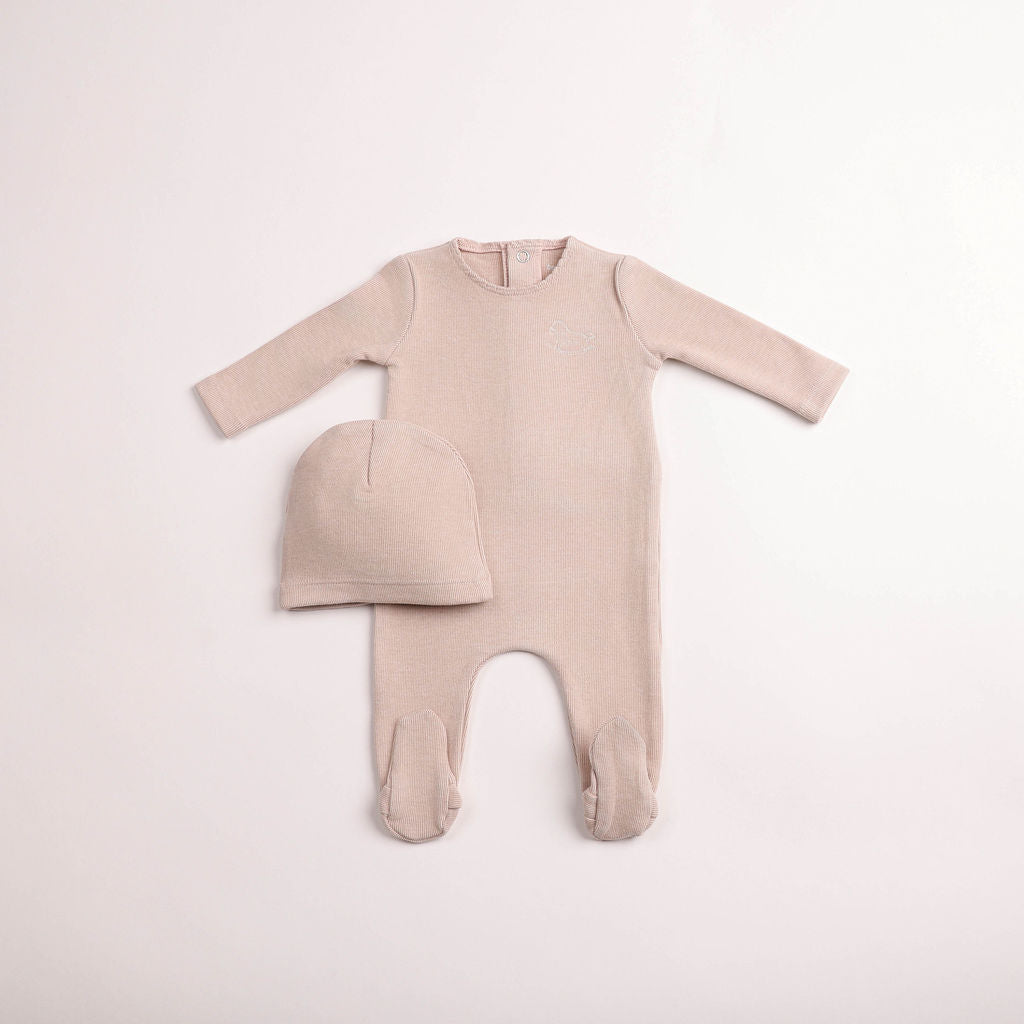 Snuggle Soft Footie - Heathered Blush