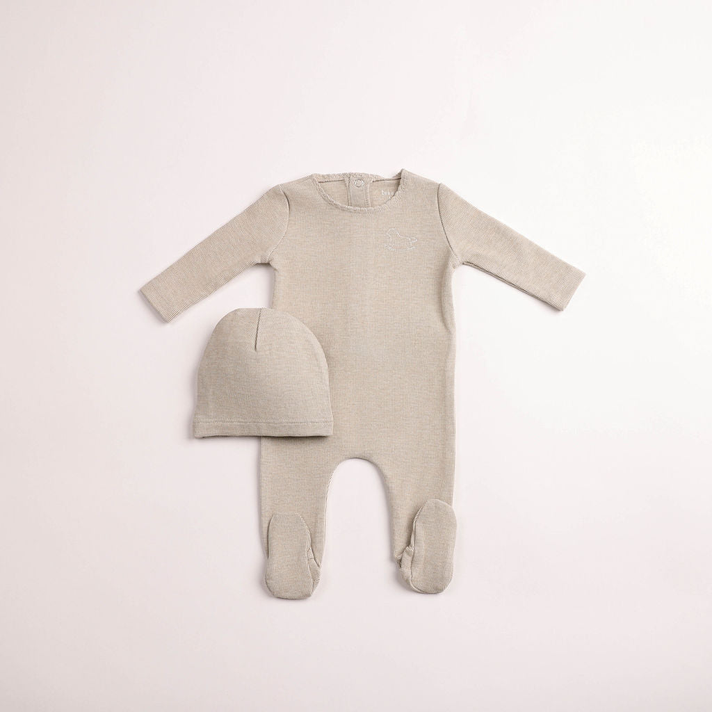 Snuggle Soft Footie - Heathered oat