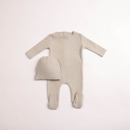 Snuggle Soft Footie - Heathered oat
