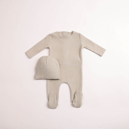 Snuggle Soft Footie - Heathered oat