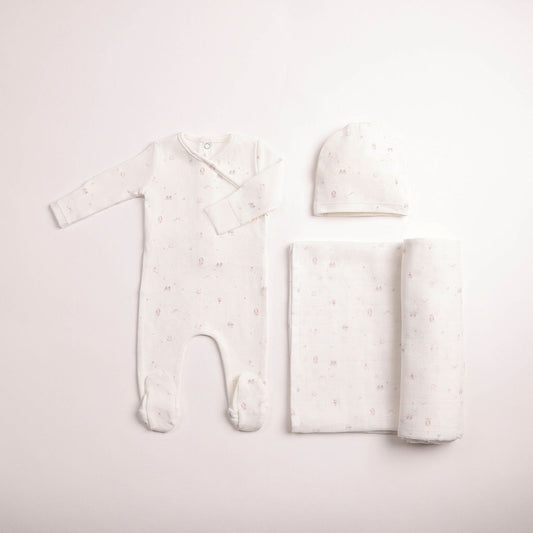 All Things Baby Printed Layette - Chalk White Girls