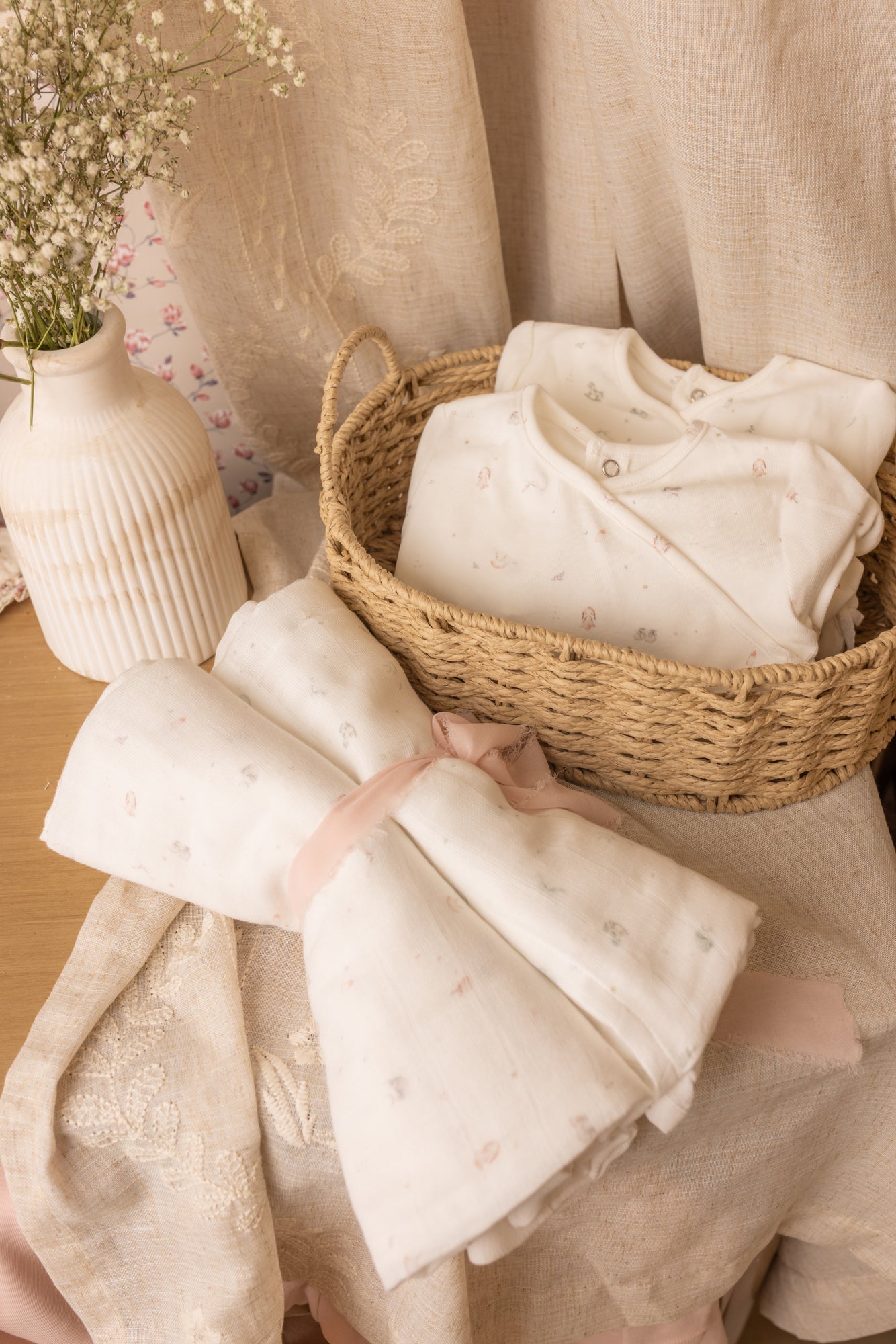 All Things Baby Printed Layette - Chalk White Boys