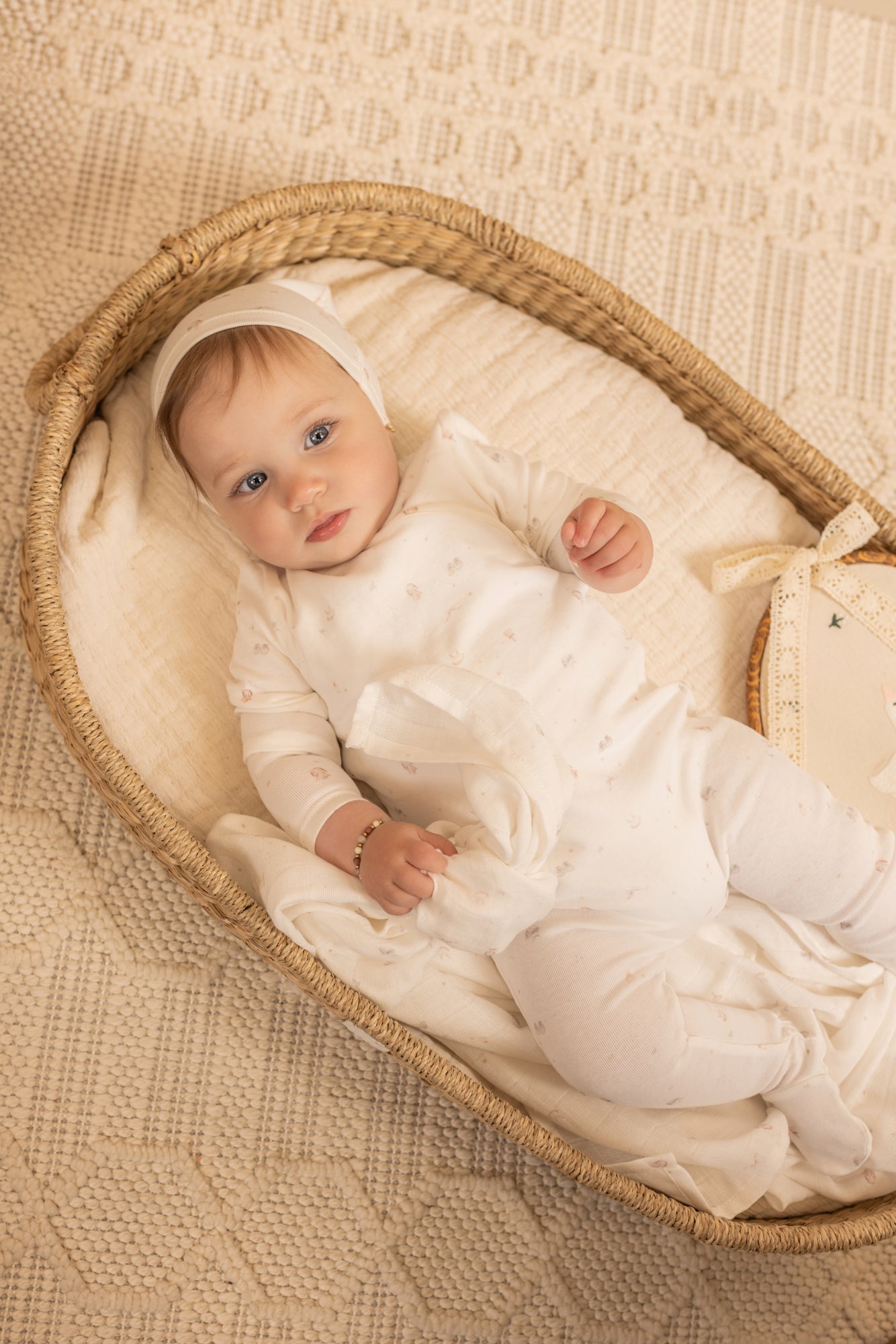 All Things Baby Velour Layette - Chalk White Boys
