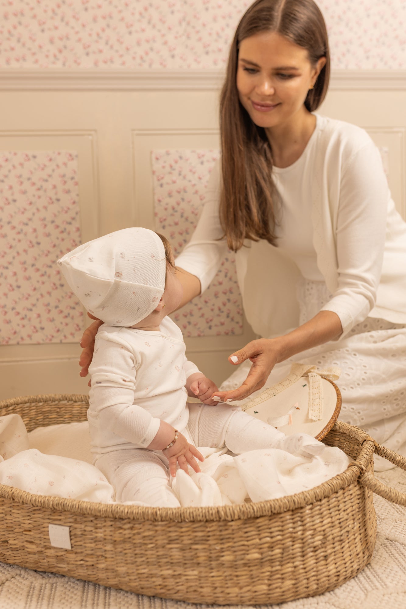 All Things Baby Velour Layette - Chalk White Boys