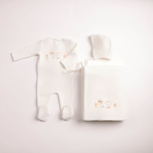 All Things Baby Velour Layette - Chalk White Girls