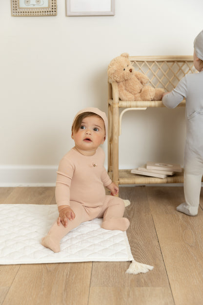 Classic Ribbed Footie with Bow Detail