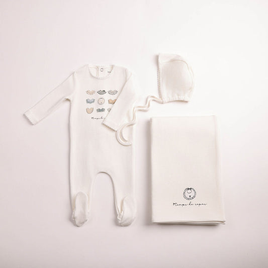 Bib Collection Layette - Chalk White Boys
