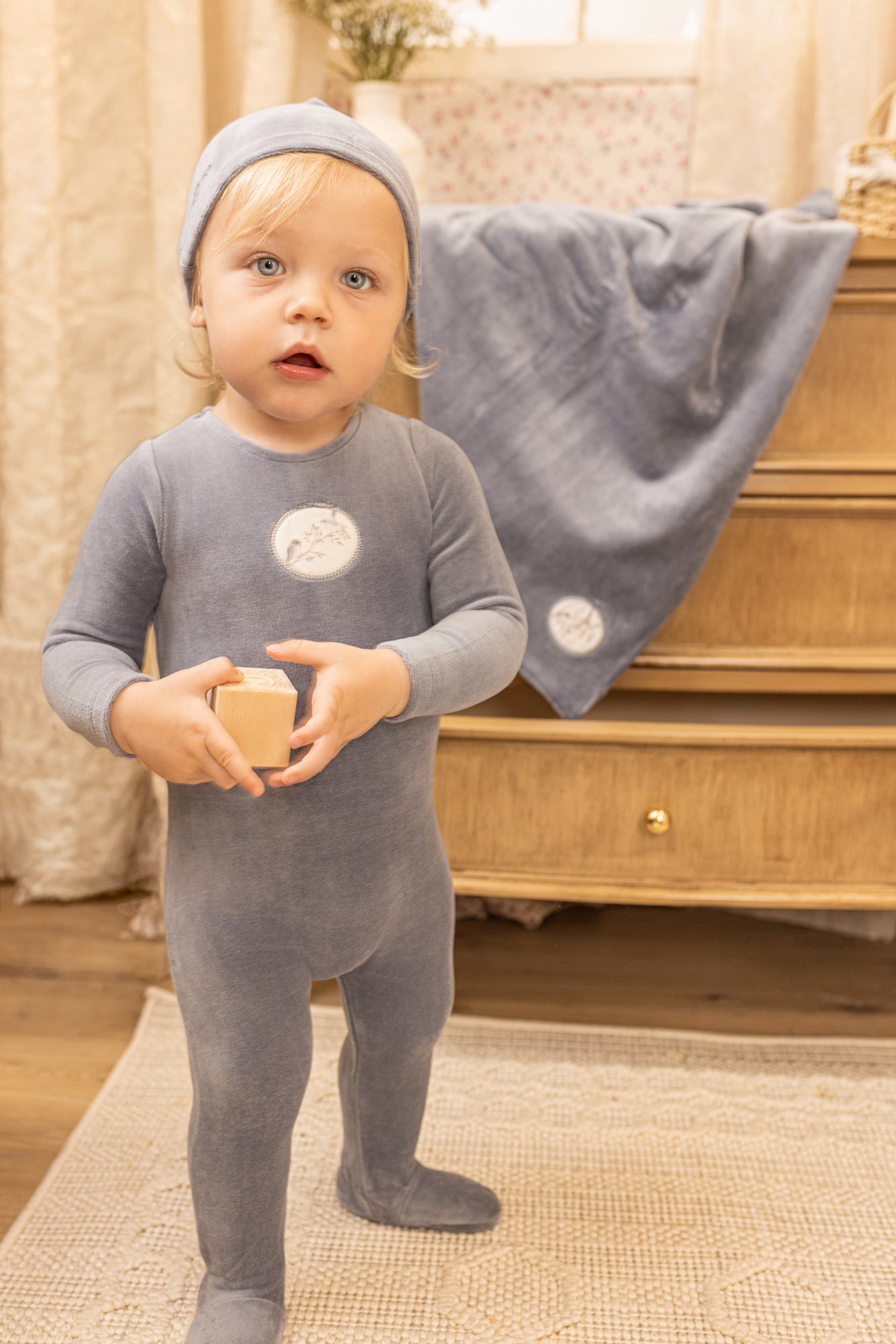 Birdie Branch Velour Layette - Oat