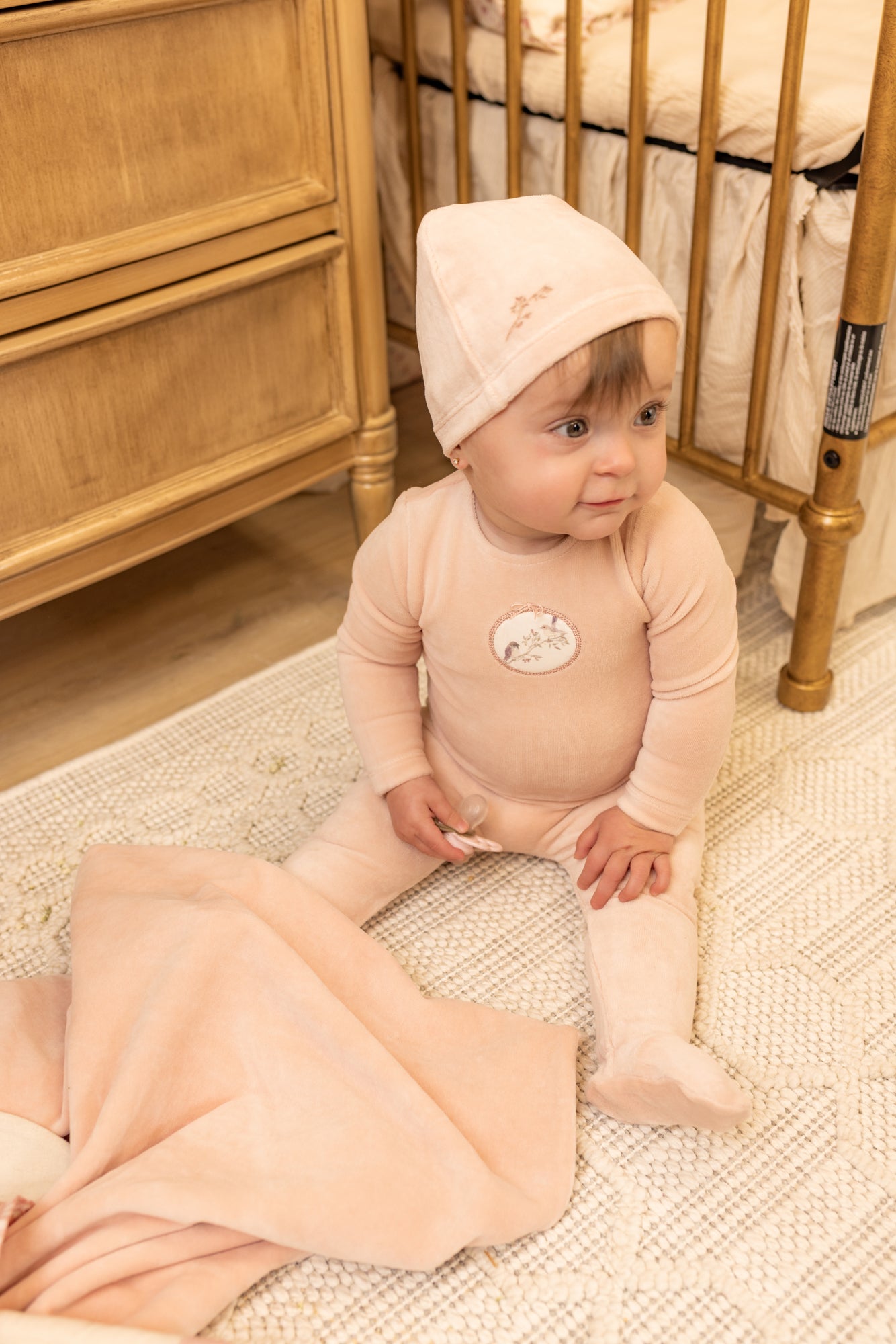 Birdie Branch Velour Layette - Oat