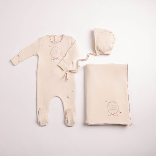 Botanical Crest Layette - Cream Girls