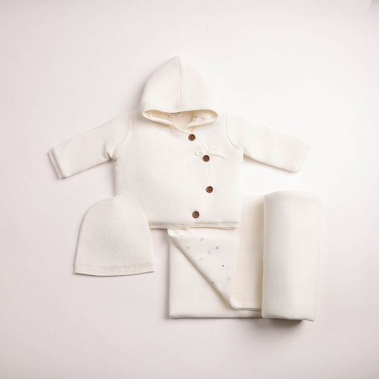Boutique Delicata Knit Jacket with Blanket - Linen Boys