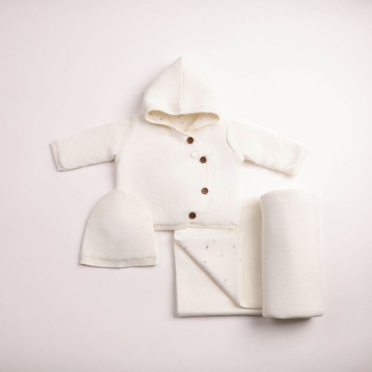 Boutique Delicata Knit Jacket with Blanket - Linen Girls