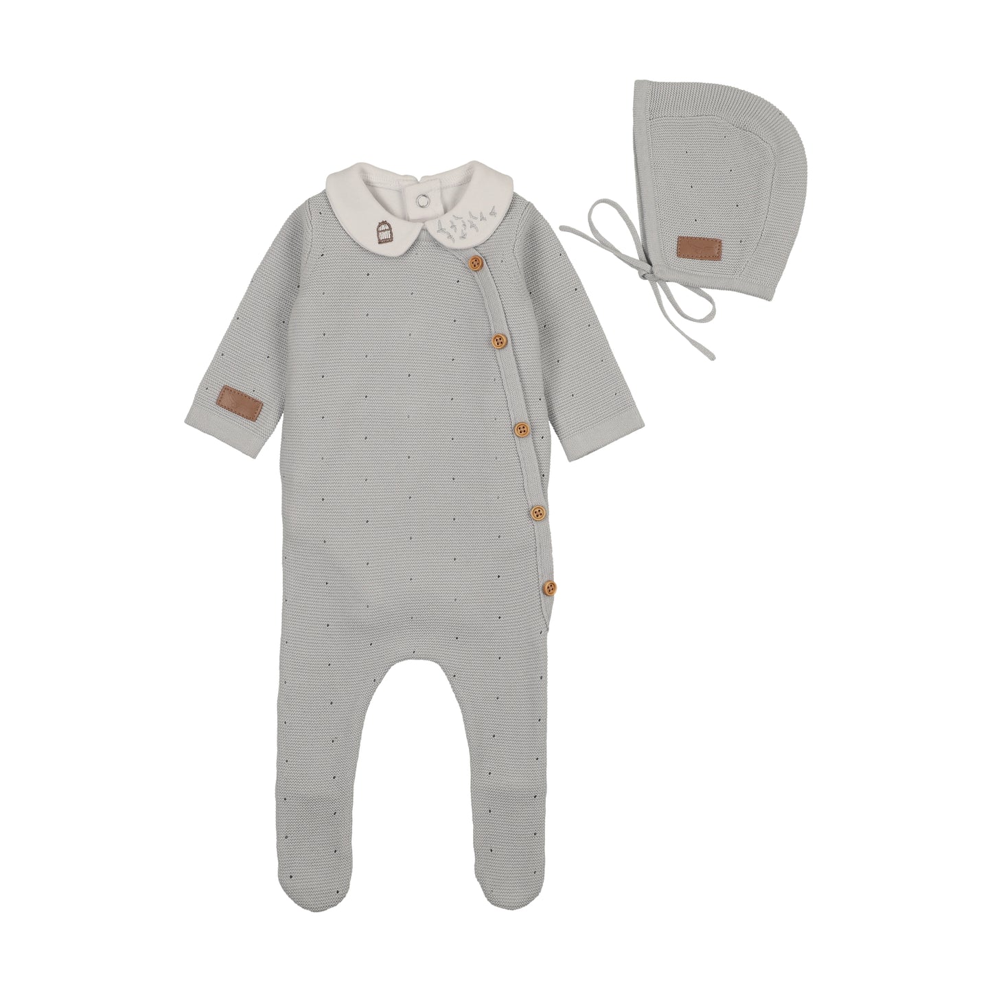 Leather Tab Knit Footie