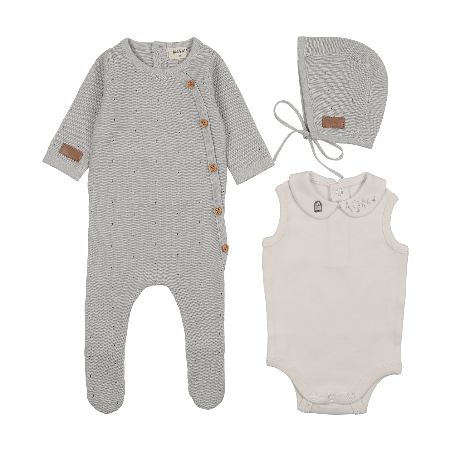 Leather Tab Knit Footie