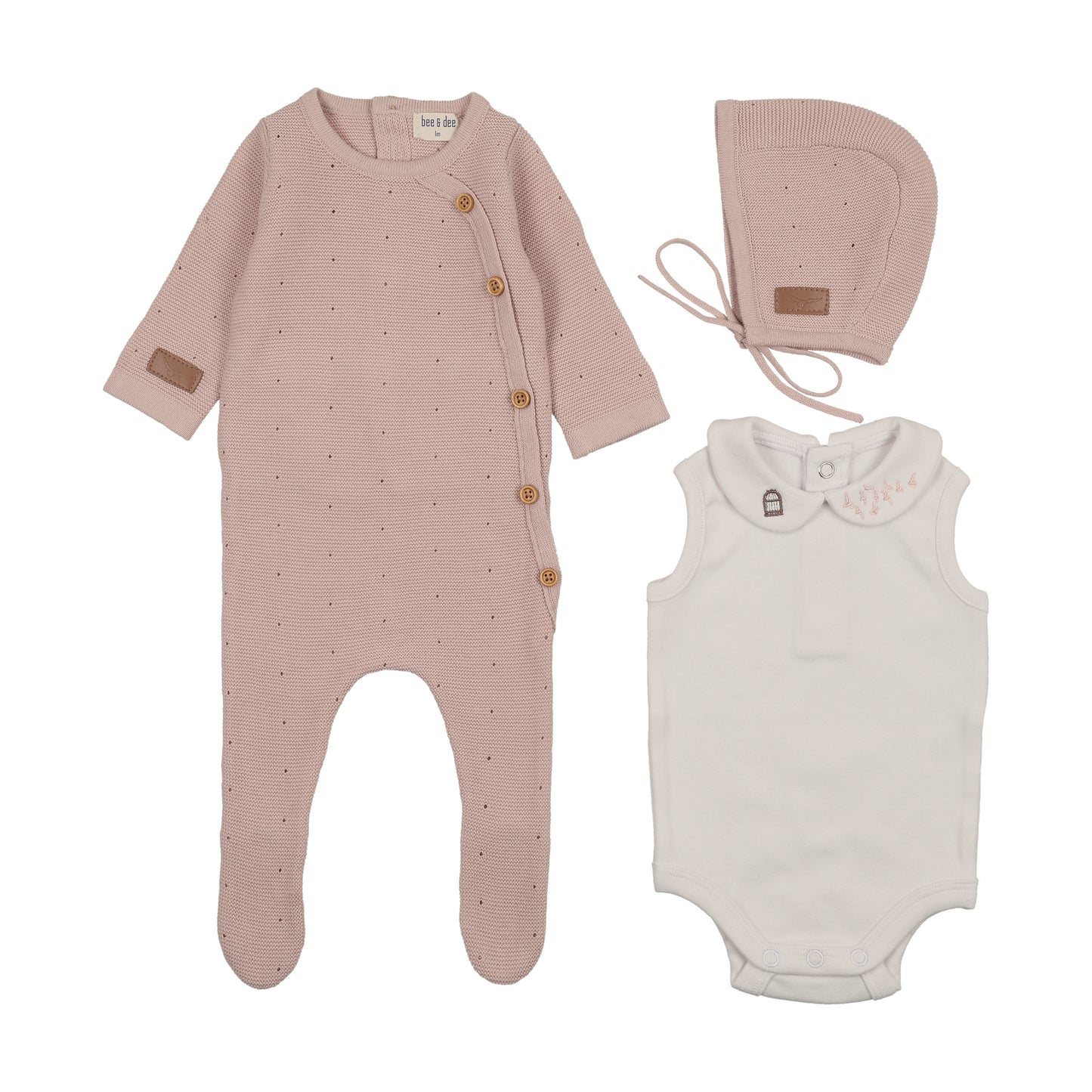 Leather Tab Knit Footie