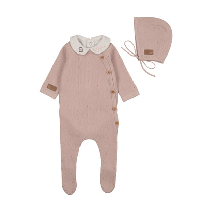 Leather Tab Knit Footie