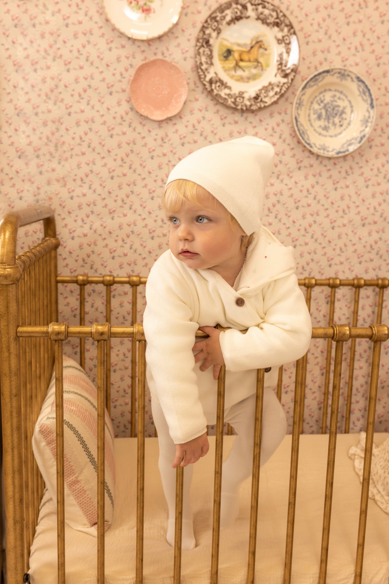 Boutique Delicata Knit Jacket with Blanket - Linen Girls