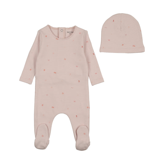 Flag/Bow Print Footie