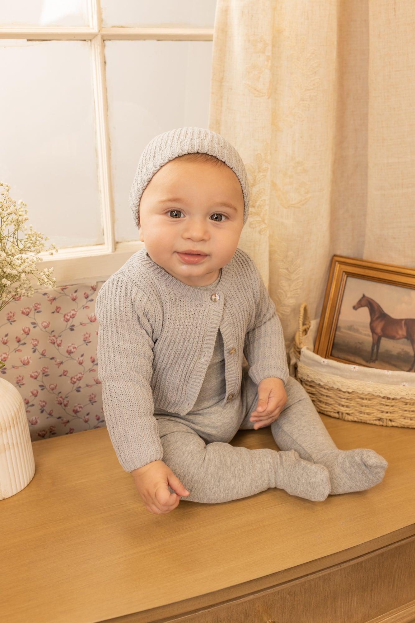 Chenille Cardigan Footie